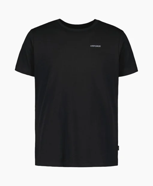 Heren Airforce T-Shirts*T-Shirt Korte Mouw Basic Zwart