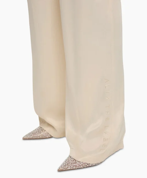 Dames Alix The Label Broeken*Pantalon Woven Satin Ecru