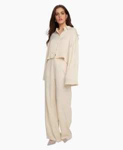 Dames Alix The Label Broeken*Pantalon Woven Satin Ecru