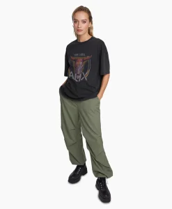 Dames Alix The Label T-Shirts & Tops*T-Shirt Korte Mouw Knitted Bull Zwart