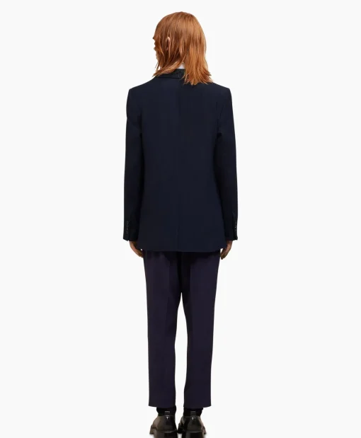 Heren Ami Paris Jassen*Jack Two Buttons Wool Viscose Twill Donker Blauw