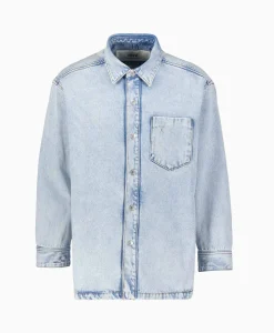 Dames Ami Paris Jassen*Overshirt Oversized Adc Licht Blauw