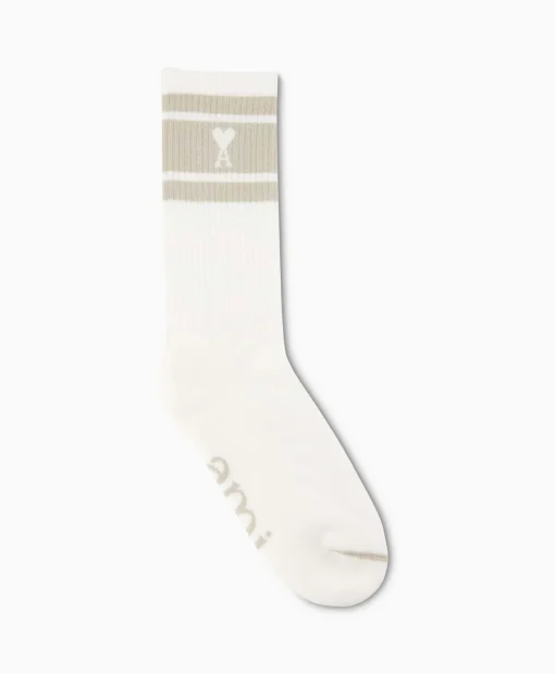 Heren Ami Paris Sokken*Sokken Adc Striped Beige