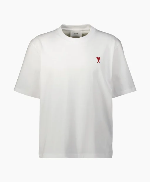 Heren Ami Paris T-Shirts*T-Shirt Korte Mouw Ami De Coeur Off White