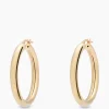 Dames Anna+nina Sieraden*Oorbellen Round Plain Hoop Earrings Silver Goldpla Goud