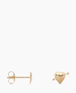 Dames Anna+nina Sieraden*Oorbellen Single Cupid Stud Earring Silver Goldpla Goud