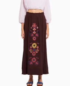 Dames Antik Batik Rokken*Maxi Rok Magoo1Ski Bruin