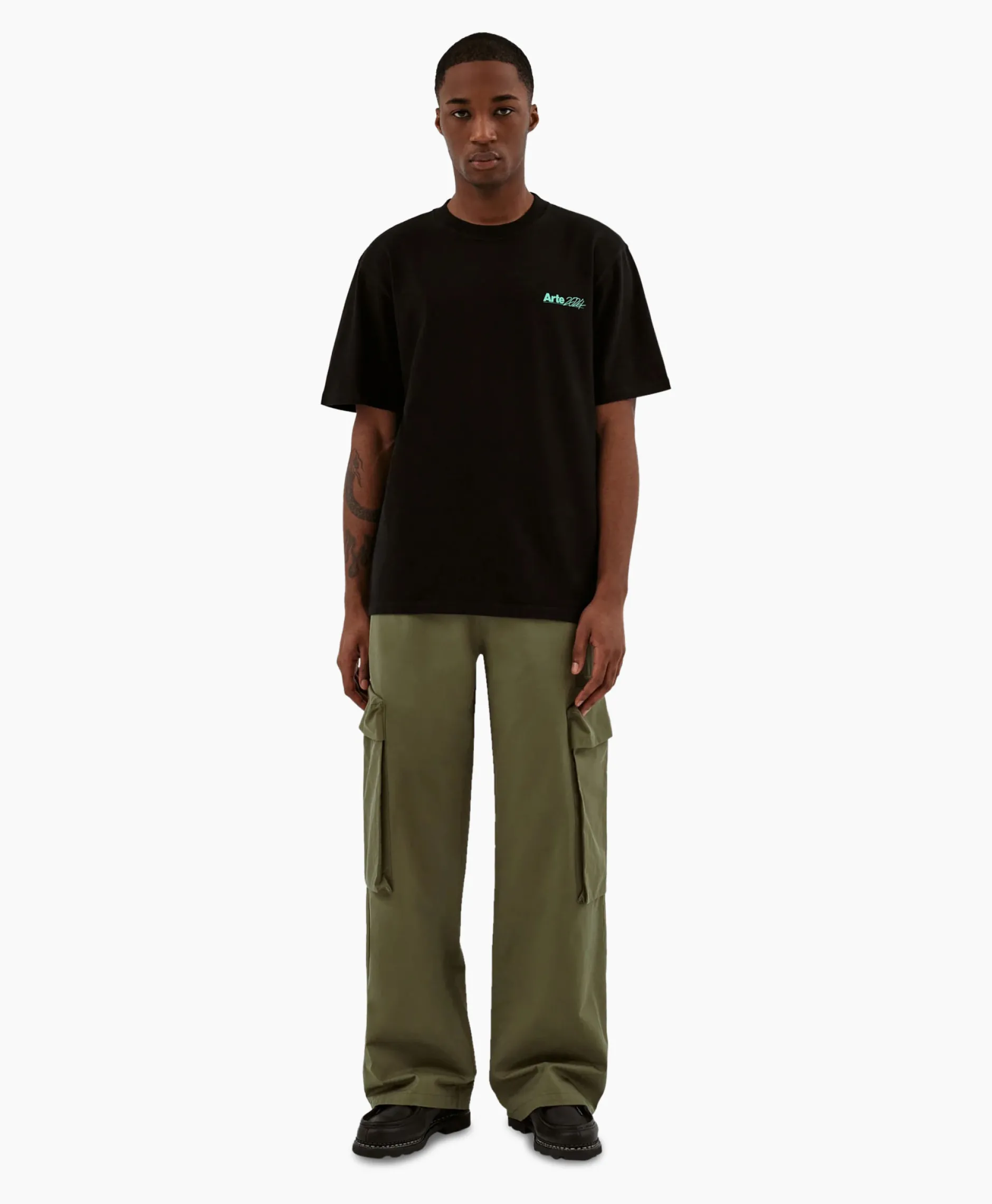 Heren Arte Antwerp Broeken*Broek Oversize 3D Pocket Donker Groen