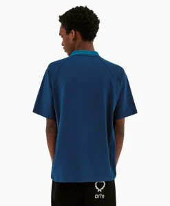 Heren Arte Antwerp T-Shirts*T-Shirt Korte Mouw Sport Fleece Arte Chest Contras Donker Blauw