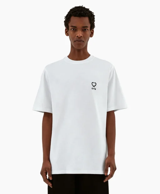 Heren Arte Antwerp T-Shirts*T-Shirt Korte Mouw Hearts Leaves Arte Logo Chest Wit