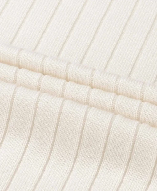 Heren Aurelien Truien*Pullover Rib Zip Polos Ls Ivoor / Naturel