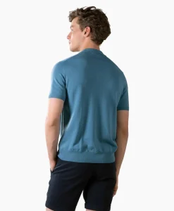Heren Aurelien Polo's*Polo Buttonless Sl Blauw