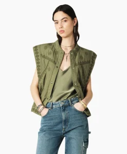 Dames Ba&sh Gilets*Ba&Sh Gilet Mina Khaki