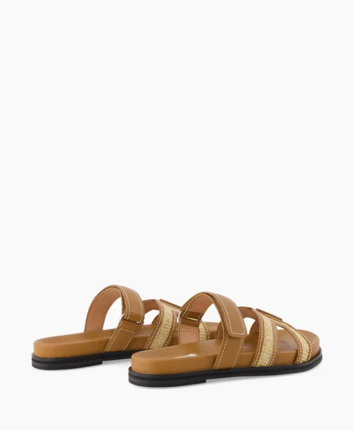 Dames Bibi Lou Sandalen*Sandaal Zonder Hak Leather And Rafia Licht Bruin