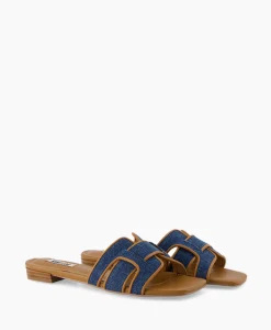 Dames Bibi Lou Sandalen*Sandaal Zonder Hak Leather + Linnen Bruin