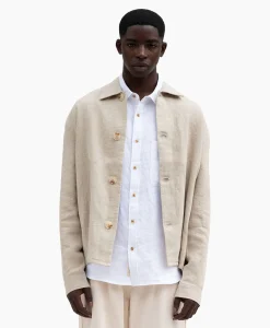 Heren Bram's Fruit Jassen*Bram's Fruit Overshirt Linen Beige