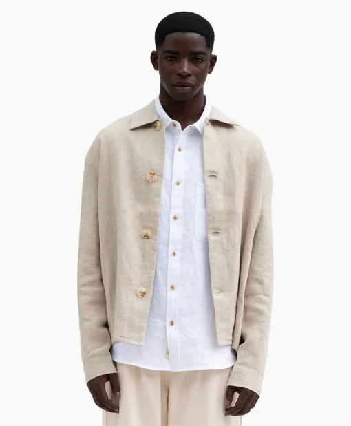 Heren Bram's Fruit Jassen*Bram's Fruit Overshirt Linen Beige