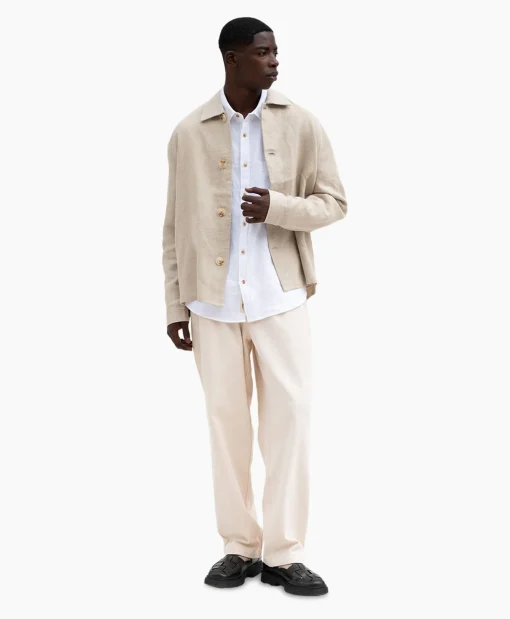 Heren Bram's Fruit Jassen*Bram's Fruit Overshirt Linen Beige