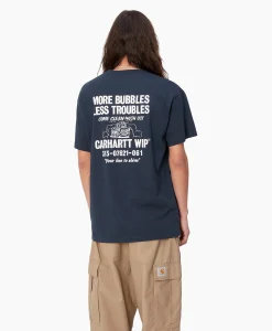 Heren Carhartt Wip T-Shirts*T-Shirt Korte Mouw S/S Less Troubles Blauw