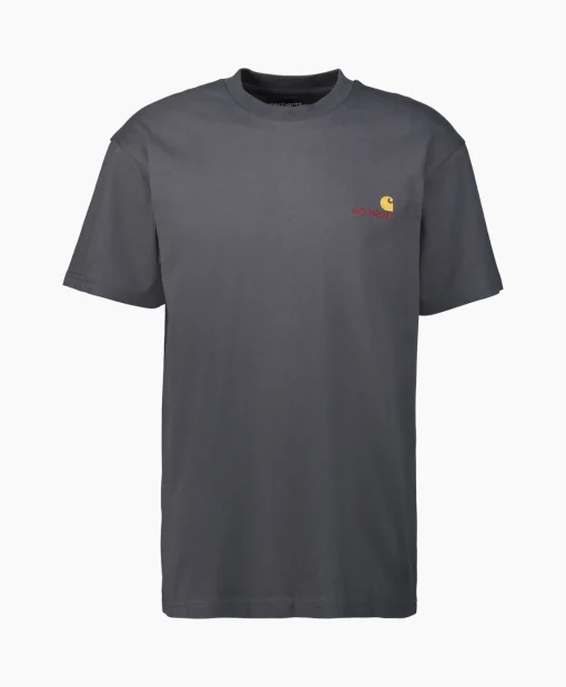 Heren Carhartt Wip T-Shirts*T-Shirt S/S American Script Organic Cotton Donker Blauw