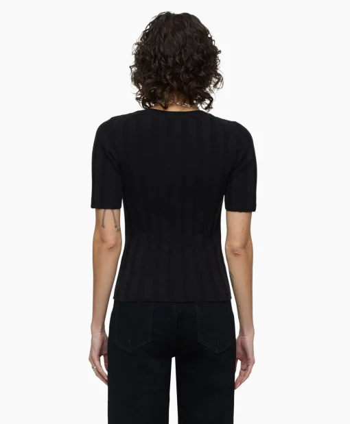 Dames Closed T-Shirts & Tops*Top Crew Neck Short Sleeve Zwart