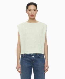 Dames Closed T-Shirts & Tops*Top Pleated Sleeveless Licht Groen