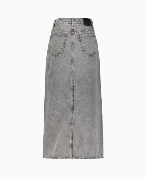 Dames Co'couture Rokken*Co'Couture Midi Rok Vika Asym Slit Grijs