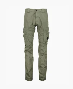 Heren Cp Company Broeken*Cargobroek Stetch Sateen Ergonomic Groen