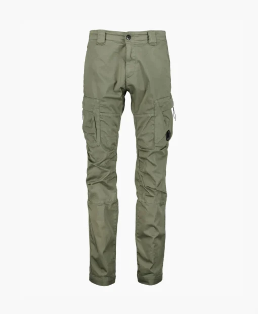 Heren Cp Company Broeken*Cargobroek Stetch Sateen Ergonomic Groen