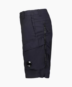 Heren Cp Company Broeken*Korte Broek Fili Stretch Cargo Donker Blauw