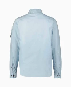 Heren Cp Company Jassen*Overshirt Gabardine Zipped Licht Blauw