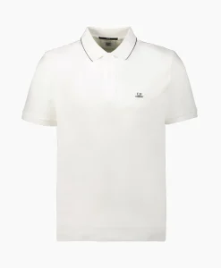 Heren Cp Company Polo's*Polo Stretch Piquet Striped Collar Wit