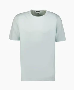 Heren Cp Company T-Shirts*T-Shirt Jersey Resist Dyed Logo Licht Blauw