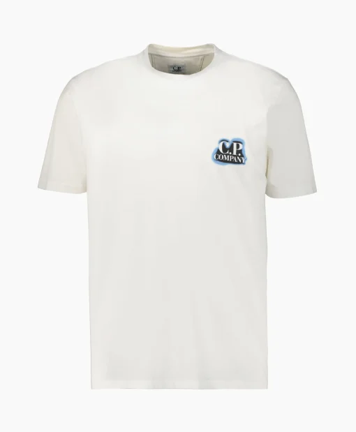 Heren Cp Company T-Shirts*T-Shirt Korte Mouw Jersey Artisanal British Sailor Wit