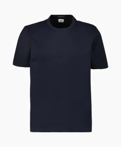 Heren Cp Company T-Shirts*T-Shirt Mercerized Jersey Twisted Logo Donker Blauw