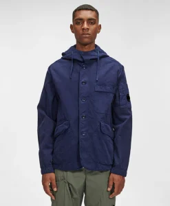 Heren Cp Company Jassen*Vest B Hooded Jacket Donker Blauw