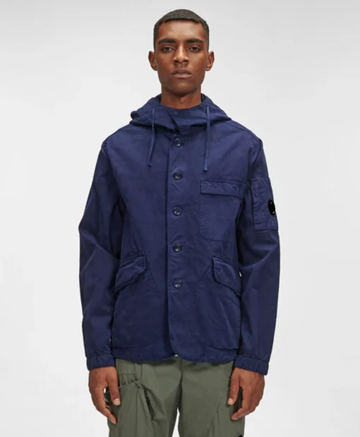 Heren Cp Company Jassen*Vest B Hooded Jacket Donker Blauw