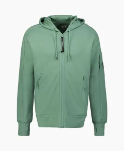Heren Cp Company Vesten*Vest Diagonal Raised Fleece Zipped Groen