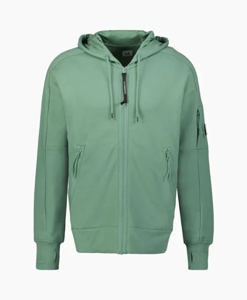 Heren Cp Company Vesten*Vest Diagonal Raised Fleece Zipped Groen