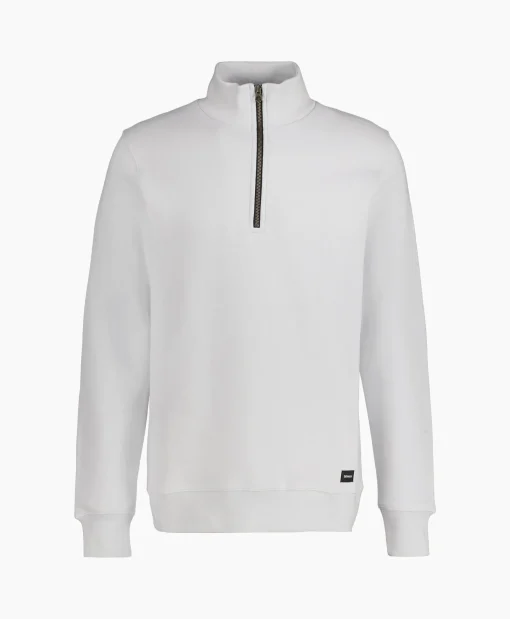 Heren Denham Truien*Logan Half Zip Sweat Ss Beige