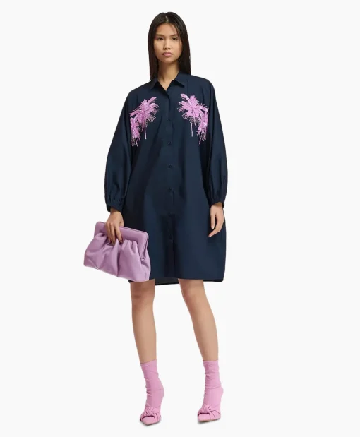 Dames Essentiel Antwerp Bruiloftskleding*Mini Jurk Frilled Blauw