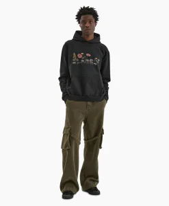 Heren Flâneur Truien*Flaneur Hoodie Botanical Zwart