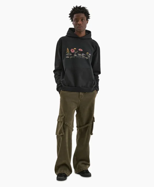 Heren Flâneur Truien*Flaneur Hoodie Botanical Zwart