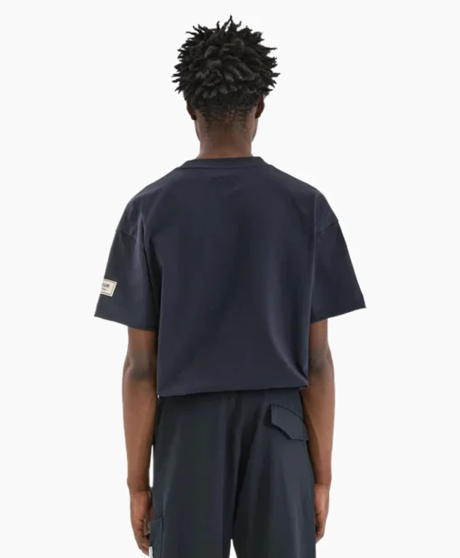 Heren Flâneur T-Shirts*Flaneur T-Shirt Korte Mouw Atelier Sleeve Amblem Donker Blauw
