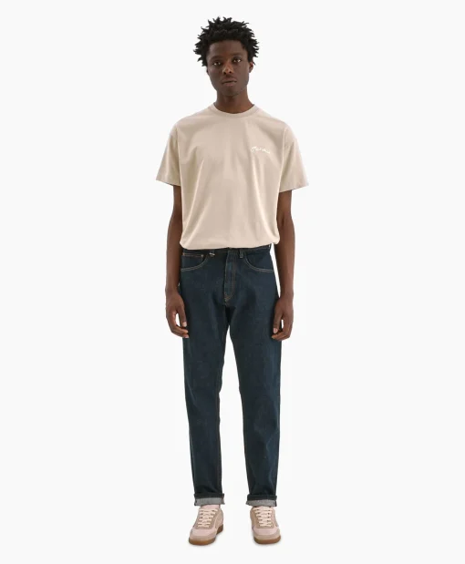 Heren Flâneur T-Shirts*Flaneur T-Shirt Korte Mouw Signature Beige