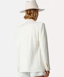 Dames Forte_forte Blazers*Blazer Tweed Viscose Silk Jacket Off White