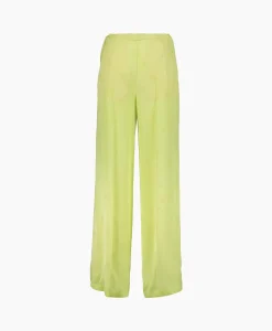 Dames Forte_forte Broeken*Pantalon Toile Satin Jacquard Palazzo Geel
