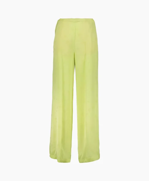 Dames Forte_forte Broeken*Pantalon Toile Satin Jacquard Palazzo Geel
