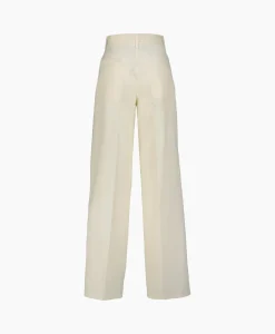Dames Forte_forte Broeken*Pantalon Viscose Cotton Chic Twill 5 Pockets Ecru