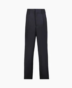 Heren Golden Goose Broeken*Broek Golden M Wide Legs Compact Gabardine Wool Donker Blauw